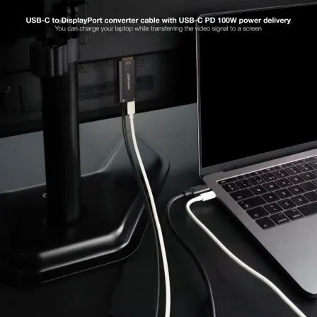 CABLE USB-C/M A DISPLAYPORT/M 8K + USB-C/H 1.8 M NANOCABLE CABLE USB-C/M A DISPLAYPORT/M 8K + USB-C/H 1.8 M NANOCABLE